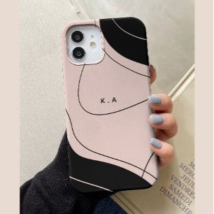 Moderne abstrakte schwarze und cremefarbene benutz Case-Mate iPhone hülle