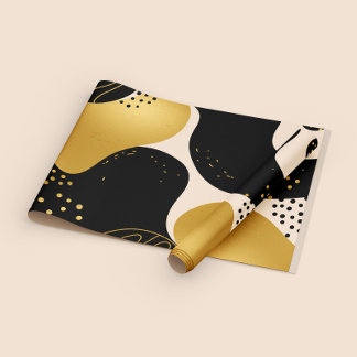 Moderne abstrakte schwarze und goldene organische  geschenkpapier