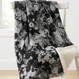 Moderne abstrakte schwarze und graue Marmortinte Sherpadecke