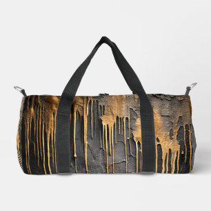Moderne abstrakte schwarze und metallische goldene duffle bag