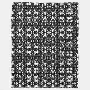 Moderne abstrakte Schwarzweiß Fleecedecke