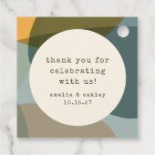 Moderne Abstrakte Seite Aquamarine maßgeschneidert Geschenkanhänger (Rückseite)