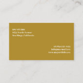 Moderne Abstrakte Senf-Visitenkarte Visitenkarte (Rückseite)