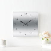 Moderne abstrakte Silber- und Grautöne Quadratische Wanduhr (Zuhause)