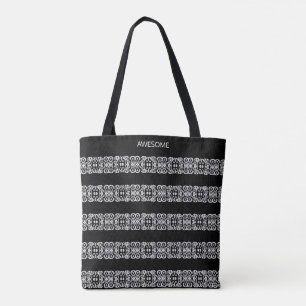 Moderne abstrakte silberne quadratische Muster auf Tasche