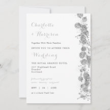 Moderne Abstrakte Silver White Foto Hochzeit
