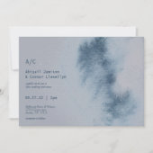 Moderne Abstrakte Slate Blue Grau Nebel Wasserfarb Einladung (Vorderseite)