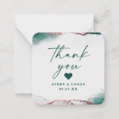Moderne Abstrakte Smarald Green Wedding Vielen Dan Mitteilungskarte (Vorderseite)