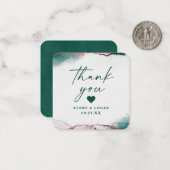 Moderne Abstrakte Smarald Green Wedding Vielen Dan Mitteilungskarte (Vorderseite/Rückseite Beispiel)