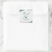 Moderne Abstrakte Smarald Green Wedding Vielen Dan Quadratischer Aufkleber (Tasche)