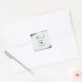 Moderne Abstrakte Smarald Green Wedding Vielen Dan Quadratischer Aufkleber (Umschlag)