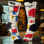 Moderne Abstrakte Socken mit Farbblock Pinselstric