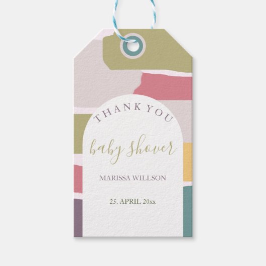 Moderne Abstrakte Sommerfarben Splash Geschenkanhänger (Vorderseite)