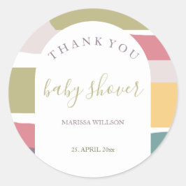 Moderne Abstrakte Sommerfarben Splash Runder Aufkleber