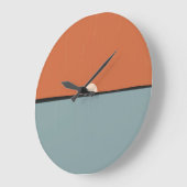 Moderne Abstrakte Sonne und Orangenblauer Sonnenun Große Wanduhr (Winkel)