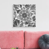 Moderne abstrakte Sonnenblume im Erwachsenenfarben Leinwanddruck (Insitu (Wohnzimmer))