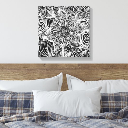 Moderne abstrakte Sonnenblume im Erwachsenenfarben Leinwanddruck (Insitu (Schlafzimmer))