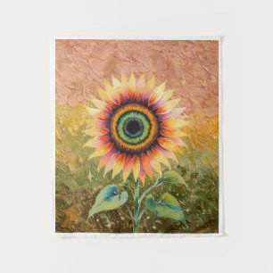 Moderne abstrakte Sonnenblumen-Kunst Wandteppich