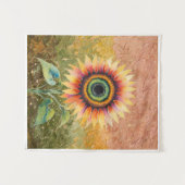 Moderne abstrakte Sonnenblumen-Kunst Wandteppich (Vorderseite (Horizontal))
