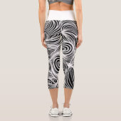 Moderne abstrakte Sonnenblumen und Wirbel Capri Leggings (Rückseite)