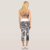 Moderne abstrakte Sonnenblumen und Wirbel Capri Leggings (Rückseite)