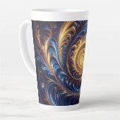 Moderne Abstrakte Space Royal Blue und Gold Wirbel Milchtasse (Linke Ecke)