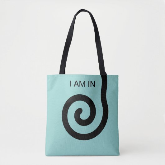 Moderne Abstrakte Spirale auf Aquamarin Tasche (Vorderseite)