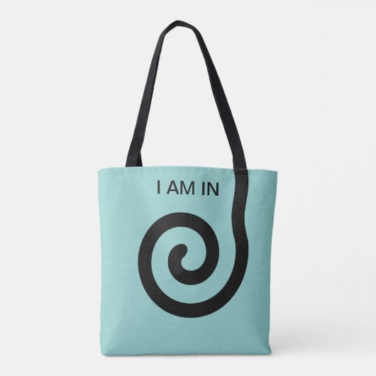 Moderne Abstrakte Spirale auf Aquamarin Tasche (Rückseite)