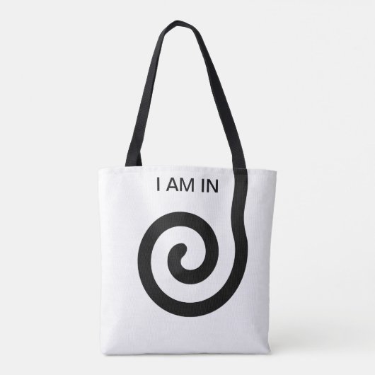 Moderne Abstrakte Spirale auf Schwarz & Weiß Tasche (Rückseite)