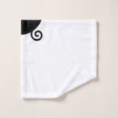 Moderne Abstrakte Spirale in Schwarz & Weiß Badhandtuch Set (Waschlappen)