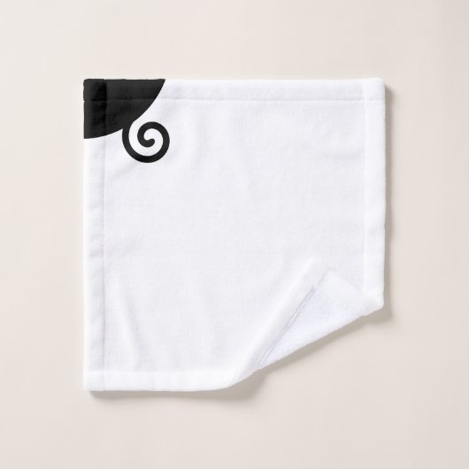 Moderne Abstrakte Spirale in Schwarz & Weiß Badhandtuch Set (Waschlappen)