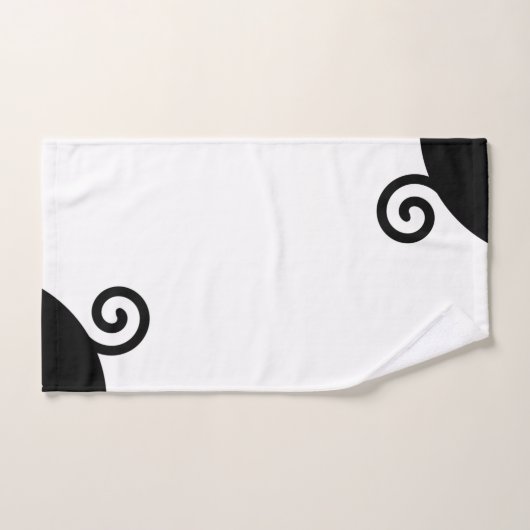 Moderne Abstrakte Spirale in Schwarz & Weiß Badhandtuch Set (Handtuch)