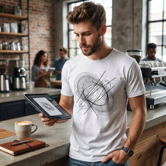 Moderne abstrakte Spirallinien-Kunst Tri-Blend Shirt