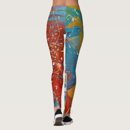 moderne abstrakte Spritzer Leggings (Rückseite)