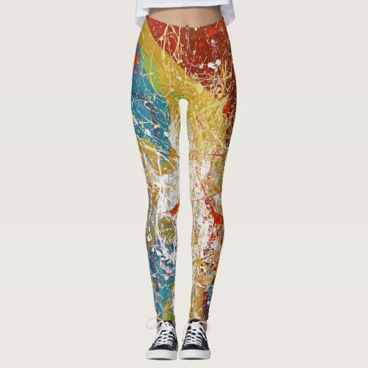 moderne abstrakte Spritzer Leggings (Vorderseite)