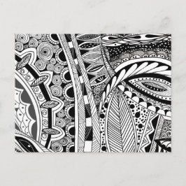 Moderne abstrakte Stadt in Schwarz/Weiß Postkarte