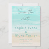 Moderne Abstrakte Strandhochzeit Save the Date Einladung (Vorderseite)