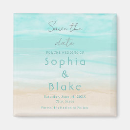 Moderne Abstrakte Strandhochzeit Save the Date Magnet