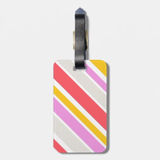 Moderne Abstrakte Streifen Gepäckmarke Gepäckanhänger (Rückseite vertikal)