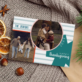 Moderne Abstrakte Süße Farbige Thanksgiving-Foto  Feiertagskarte