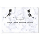 Moderne Abstrakte Tafelkarten aus weißem Marmor Tischnummer (Rückseite)