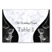 Moderne Abstrakte Tafelkarten aus weißem Marmor Tischnummer (Vorderseite)