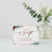 Moderne Abstrakte Terra Cotta Wedding Website UAWG Begleitkarte (Stehend Vorderseite)