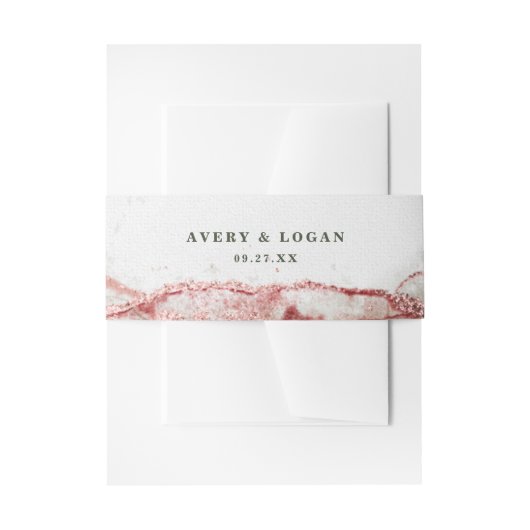 Moderne Abstrakte Terra Rosa Pink Hochzeit Einladungsbanderole (Vorderseite Beispiel)