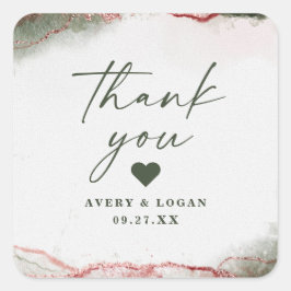 Moderne Abstrakte Terra Rosa Pink Hochzeit Vielen  Quadratischer Aufkleber