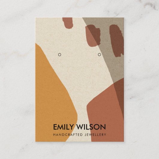 MODERNE ABSTRAKTE TERRACOTTA ART EARRING DISPLAY VISITENKARTE (Vorderseite)