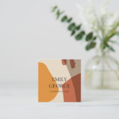 MODERNE ABSTRAKTE TERRACOTTA ART WEDING WEBSITE QUADRATISCHE VISITENKARTE (Stehend Vorderseite)