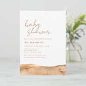 Moderne Abstrakte Terracotta-Babydusche Einladung (Stehend Vorderseite)