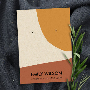 MODERNE ABSTRAKTE TERRACOTTA RED ART EARRING DISPL VISITENKARTE