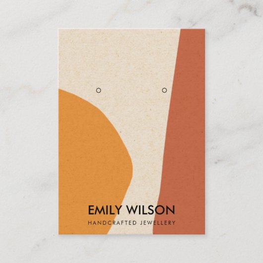 MODERNE ABSTRAKTE TERRACOTTA RED ART EARRING DISPL VISITENKARTE (Vorderseite)